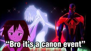 Bro it’s a canon event | Going back in time to stop the third impact but Spider-man 2099 is there...