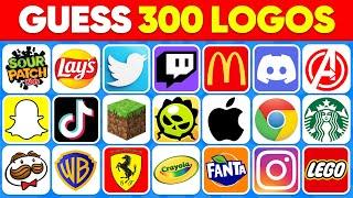 Guess the Logo in 1 Seconds  300 Famous Logos | Logo Quiz 2024 | Daily Quiz