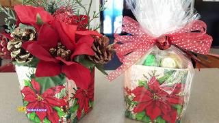 DOLLAR TREE DIY CHRISTMAS GIFT IDEA & DECOR | MOD PODGE NAPKINS