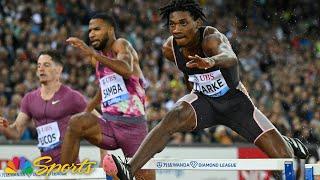 Warholm pulls out, dos Santos pulls up, tight finish decides wacky Zurich 400 hurdles | NBC Sports