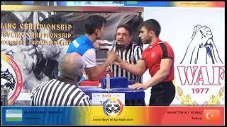 Khurshidbek Sobirov AT World Armwrestling Championship 2021| 60 kg Junior Boys/ Right Arm