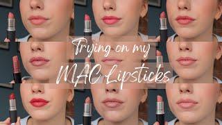 Trying on my MAC Lipsticks  | Powder Kiss, Satin & Matte