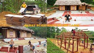 90 Days BUILD BIGGEST LOG CABIN, Full Process Building Wooden House & Villa [FULL BUILD]