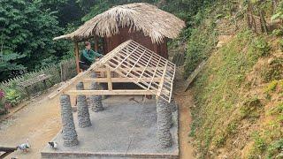 Wooden roof frame design for kitchen, chicken care |TrieuThiHay