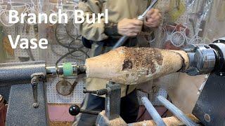 Woodturning a Branch Burl Vase