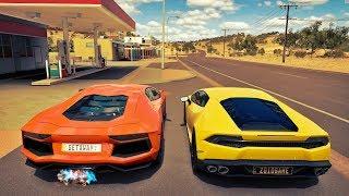 Racha de Lamborghini Aventador VS Lamborghini Huracan - Forza Horizon 3 Online ‹ ZoiooGamer ›