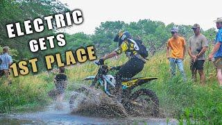 Electric Places 1st Vs 200cc Gas Bikes! Atalissa, IA Harescramble - IERA