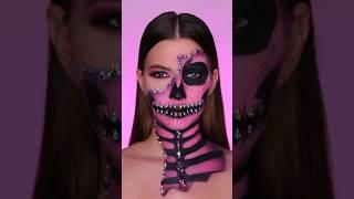 15 seconds vs 5 hours ️ Glam Skull  #halloween2023 #halloweenwithshorts #makeup #halloween