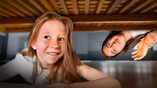 Nastya and Eva play hide and seek in vacation house