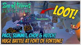 HUGE FIGHT AT THE NEW "FORT OF FORTUNE!" (Pace22, Summit1G, HutchMF & ChopTheBone) - Sea of Thieves!