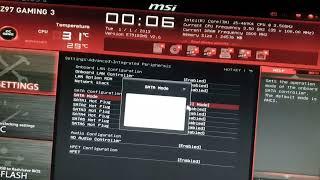 M.2 Nvme SSD Msi Z97 Gaming 3 fix bios setting