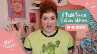 A Pastel Monster Bathroom Makeover...in Under 48 Hours!!