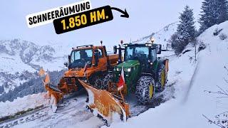 ️Schneeräumung in den Tiroler Alpen auf 1850m Höhe️Unimog U400 | John Deere