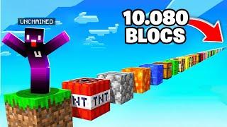 Je Saute sur TOUS LES BLOCS de Minecraft !