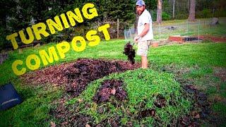 Turning The Set It & Forget It Compost Pile