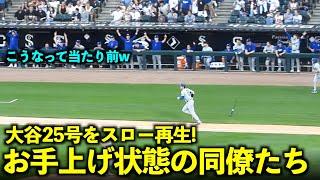 そりゃそうなるw 大谷翔平25号弾をスロー再生したらお手上げ状態の同僚たちが最高すぎた！【現地映像】6月27日ドジャースvsホワイトソックス第3戦