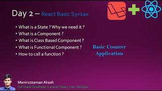 #2 Laravel React Task Management Project - Bangla Video Tutorial - React Basic Concept