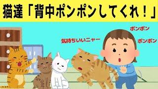 【ほのぼの】娘に背中をポンポンされたいニャンズたち、長蛇の列を作るwww