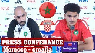 Moroccan coach Walid Regragui & Zakaria Aboukhlal Press Conference I Morocco v Croatia