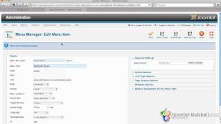 Menu Alias - Joomla Nutshell 1.6 Tutorials Updated - 2.5