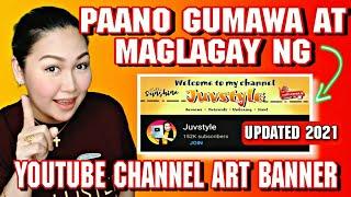 PAANO GUMAWA NG YOUTUBE CHANNEL ART BANNER | PAANO ILAGAY ANG YOUTUBE CHANNEL ART | PICSART TUTORIAL