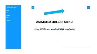 How to create a Sidebar menu Using HTML and CSS & JavaScript