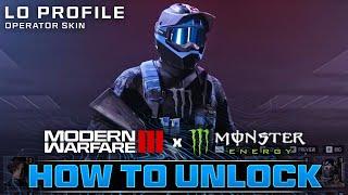 UNLOCK *FREE* BLUE MONSTER ENERGY OPERATOR SKIN… (MW3 'Lo Profile' Exclusive Reward) - Season 4