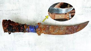 Restoration Curved Rusty Knife And Surprising Fail