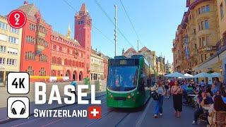 BASEL - Switzerland  4K Walking Tour 2023 | City Center | Walking along the Bridge and Olt Town