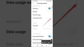 How to data usage warning size on 100kB Redmi  note 8