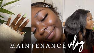 MAINTENANCE VLOG | lashes, nails, hair + more!