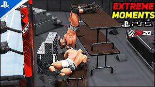 WWE 2K20 on PS5 Extreme Moments And Brutal Bumps! 4K 60FPS