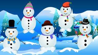 Five little Snowmen | Snowman Cartoon Videos For Babies | Kids Tv Nursery Rhymes For Toddlers