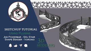 Sketchup tutorial parametric | how to build stairs in sketchup | Voronoi Stair