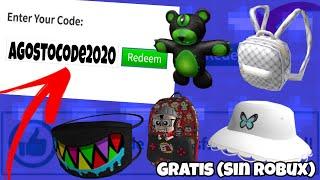 TODOS LOS PROMOCODES GRATIS DE ROBLOX AGOSTO (FUNCIONANDO) CONSIGUE ITEMS GRATIS SIN ROBUX