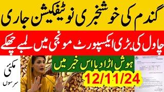 Big نوٹیفکیشن گندم کا Wheat price in punjab/گندم  کا ریٹ 2024/ makki till sarso/Gallasuper munji