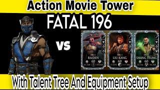 MK Mobile Action Movie Tower Battle 196 | With Equipment And Talent Tree Setup