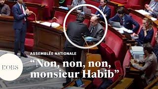 Meyer Habib se fait éloigner d'Eric Dupond-Moretti par les huissiers de l'Assemblée nationale