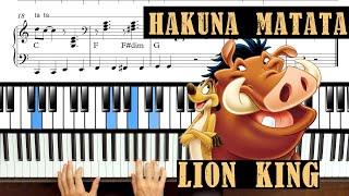 Hakuna Matata - Lion King | Easy Piano Tutorial + Sheet Music