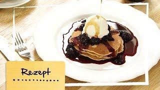 Walnuss Pancake mit Kompott und Frozen Joghurt (Rezept) | MAGGI Mittwoch