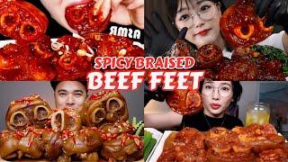 SPICY BRAISED BEEF FEET | Satisfying Bites | ASMR MUKBANG Compilation