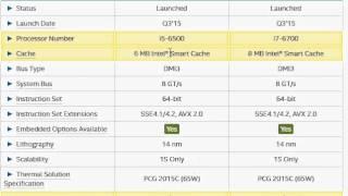 Intel Core i7-6700 vs i5-6500