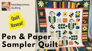 Quilt Reveal! Pen and Paper Sampler Quilt with Additional Border