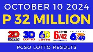 Lotto Result Today 9pm October 10 2024 | PCSO Complete