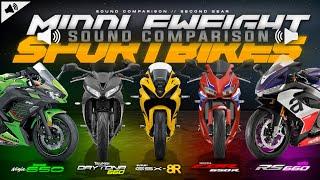 Middleweight Sportbike Sound Comparison┃ Ninja 650 vs GSX-8R vs CBR650R vs Daytona 660 vs RS660