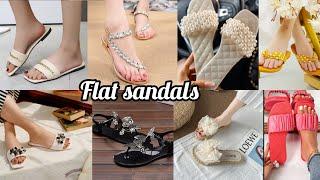 ladies flat sandals | flat shoes design for girls |sandals design 2024