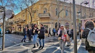 Baku City Center  (February 2022 ) Nizami Street - Walking Tour -  Azerbaijan, Downtown