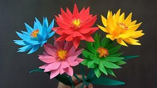 Paper flower making || simple and Beautiful Paper flower making || Paper crafts|| DIY home decor 