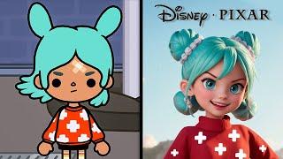 Toca Boca Characters in Disney Pixar cartoon