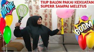 DRAMA LUCU KAK IMUT TIUP BALON JUMBO PAKE KEKUATAN SUPER SAMPAI MELETUS